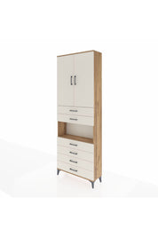 Arges Dolap 4 Raflı 6 Çekmeceli 2 Kapaklı 88x30x243 Çam-Aytaşı