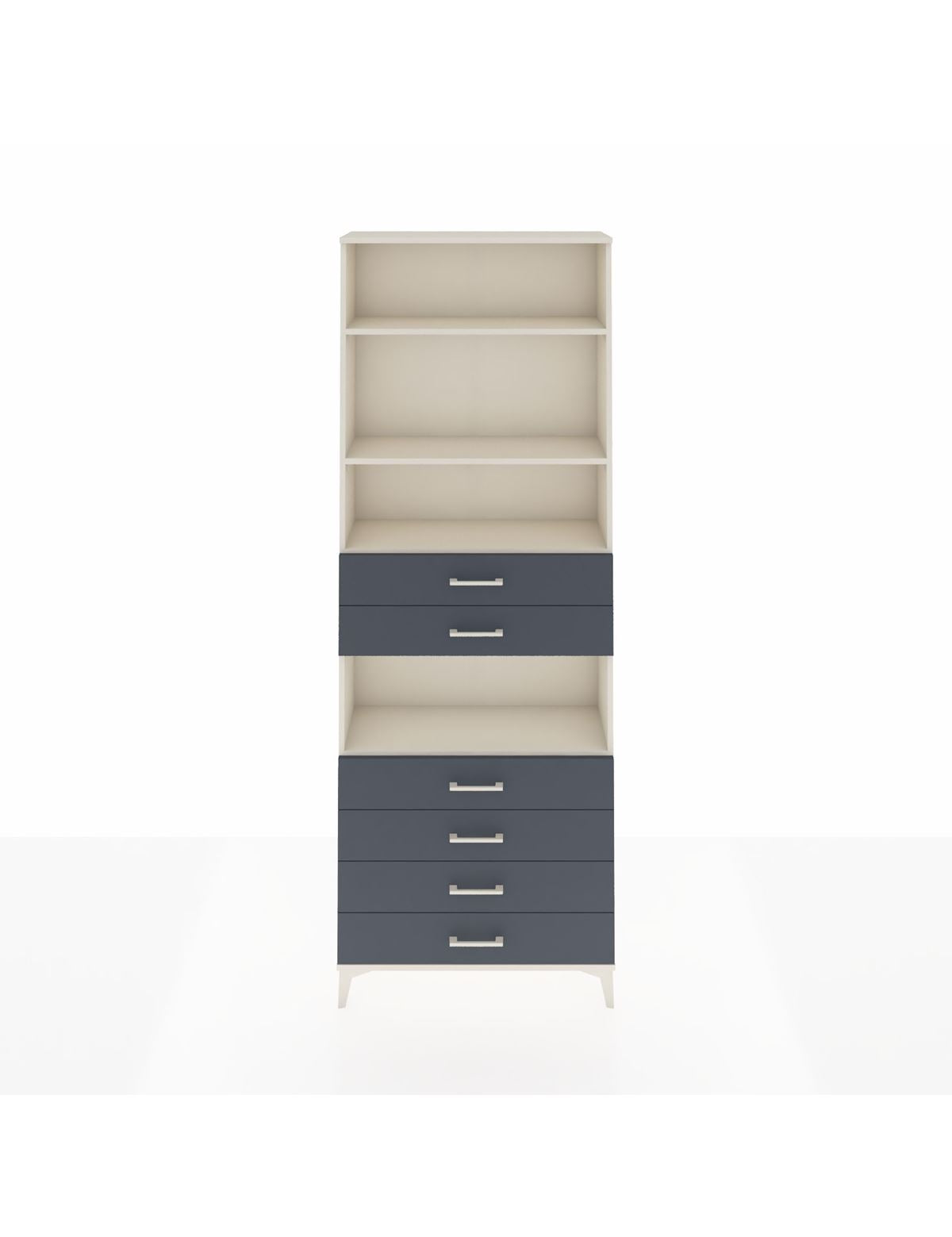 Arges Dolap 4 Raflı 6 Çekmeceli 88x30x243 Aytaşı-Antrasit