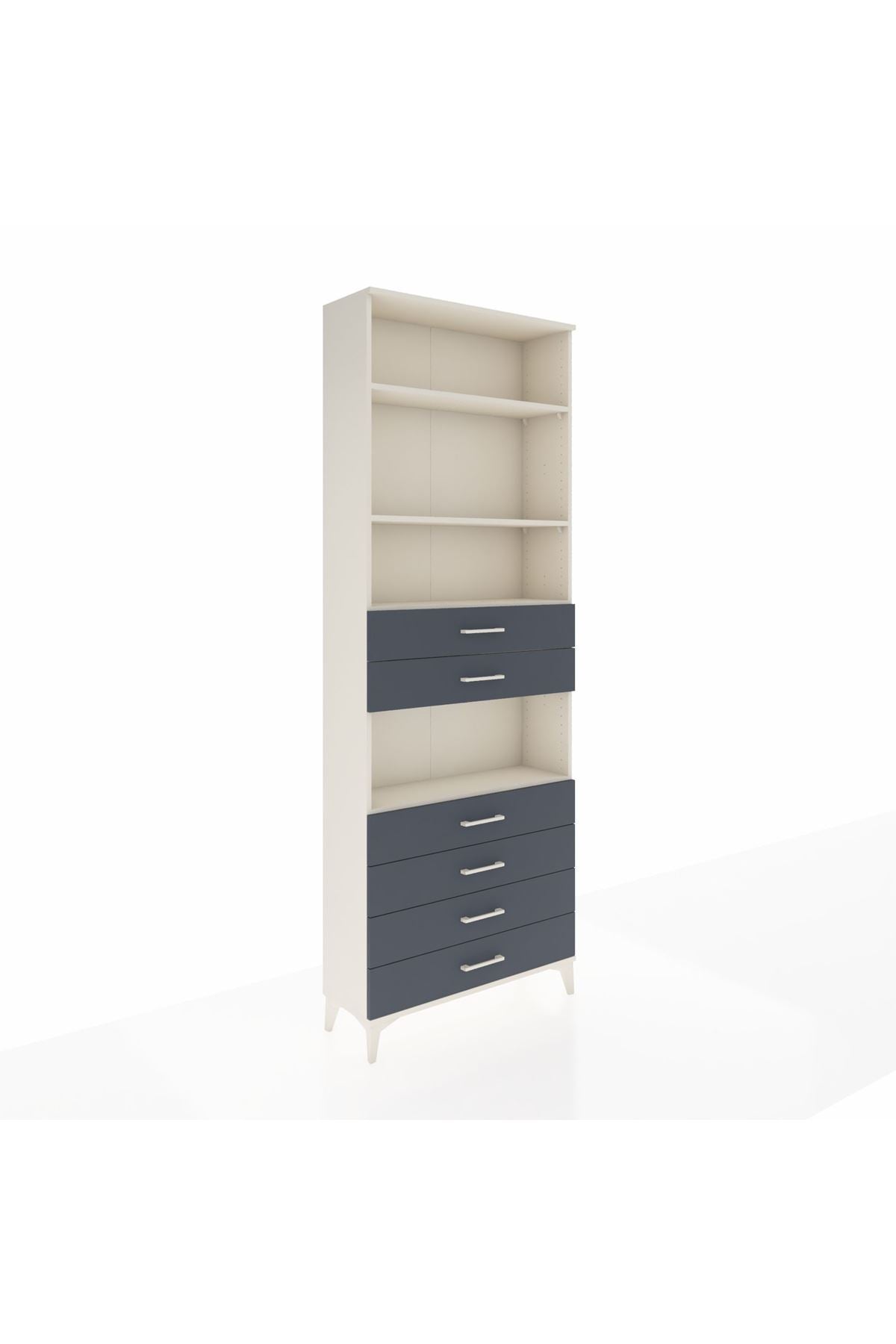 Arges Dolap 4 Raflı 6 Çekmeceli 88x30x243 Aytaşı-Antrasit