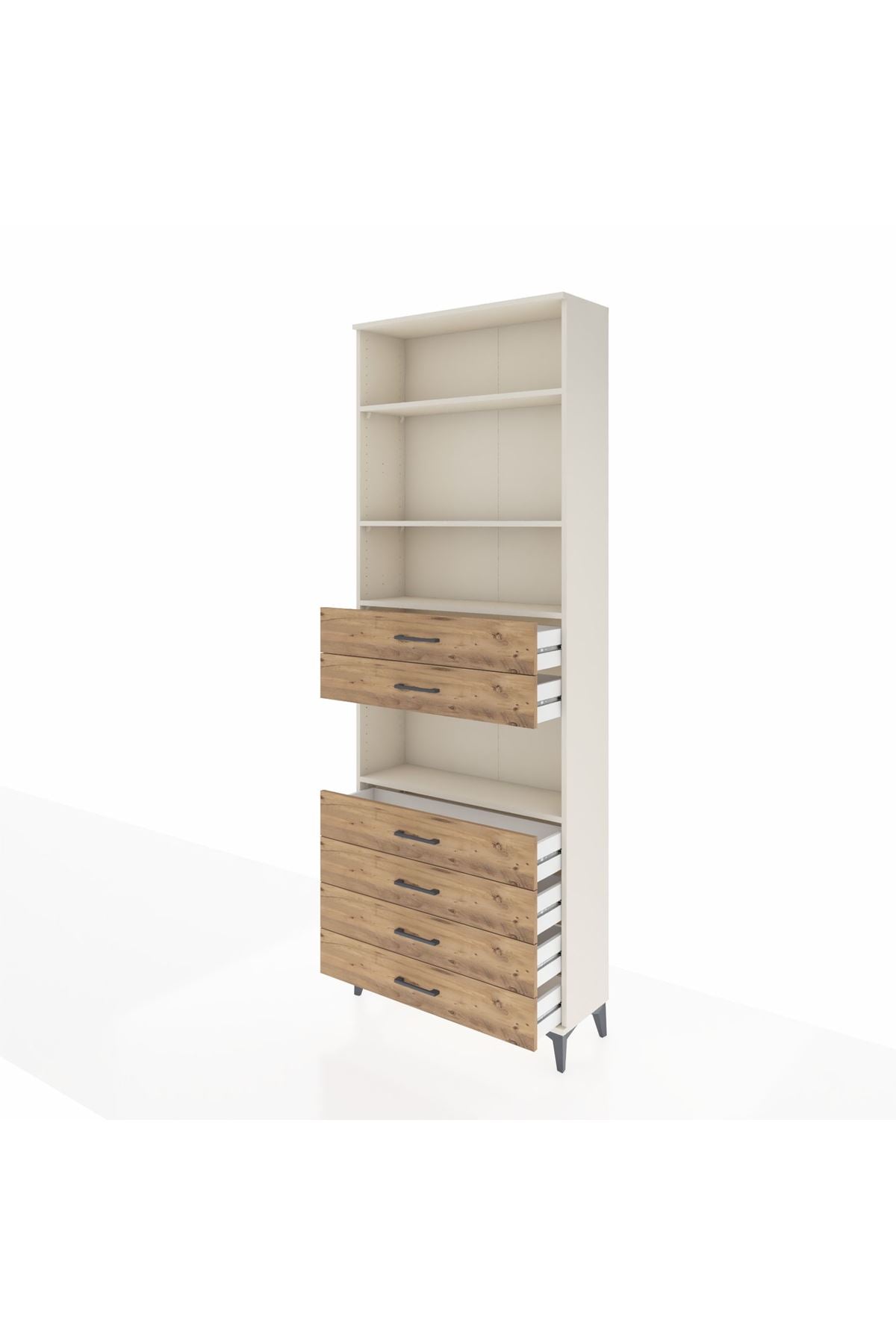 Arges Dolap 4 Raflı 6 Çekmeceli 88x30x243 Aytaşı-Çam