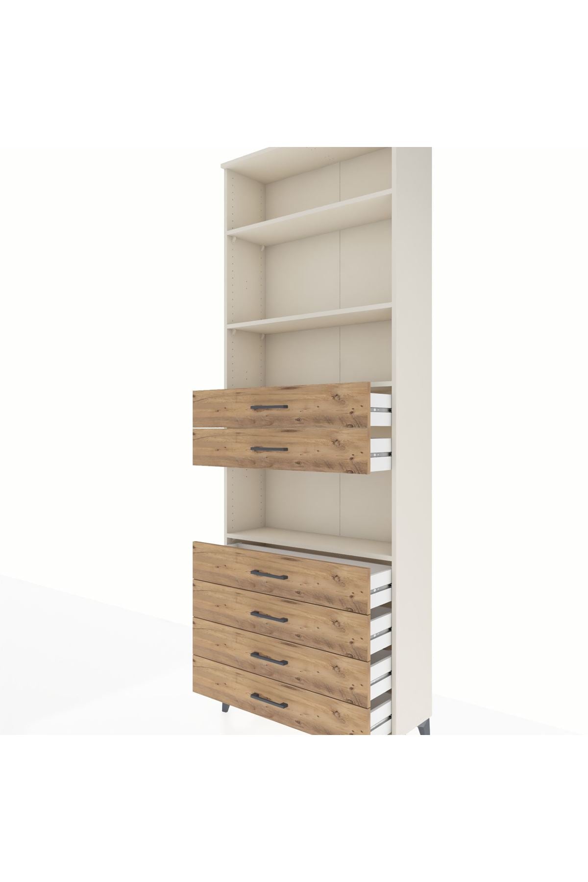 Arges Dolap 4 Raflı 6 Çekmeceli 88x30x243 Aytaşı-Çam