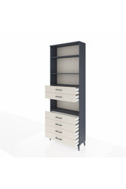 Arges Dolap 4 Raflı 6 Çekmeceli 88x30x243 Antrasit-Aytaşı