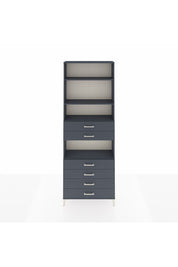 Arges Dolap 4 Raflı 6 Çekmeceli 88x30x243 Antrasit-Antrasit