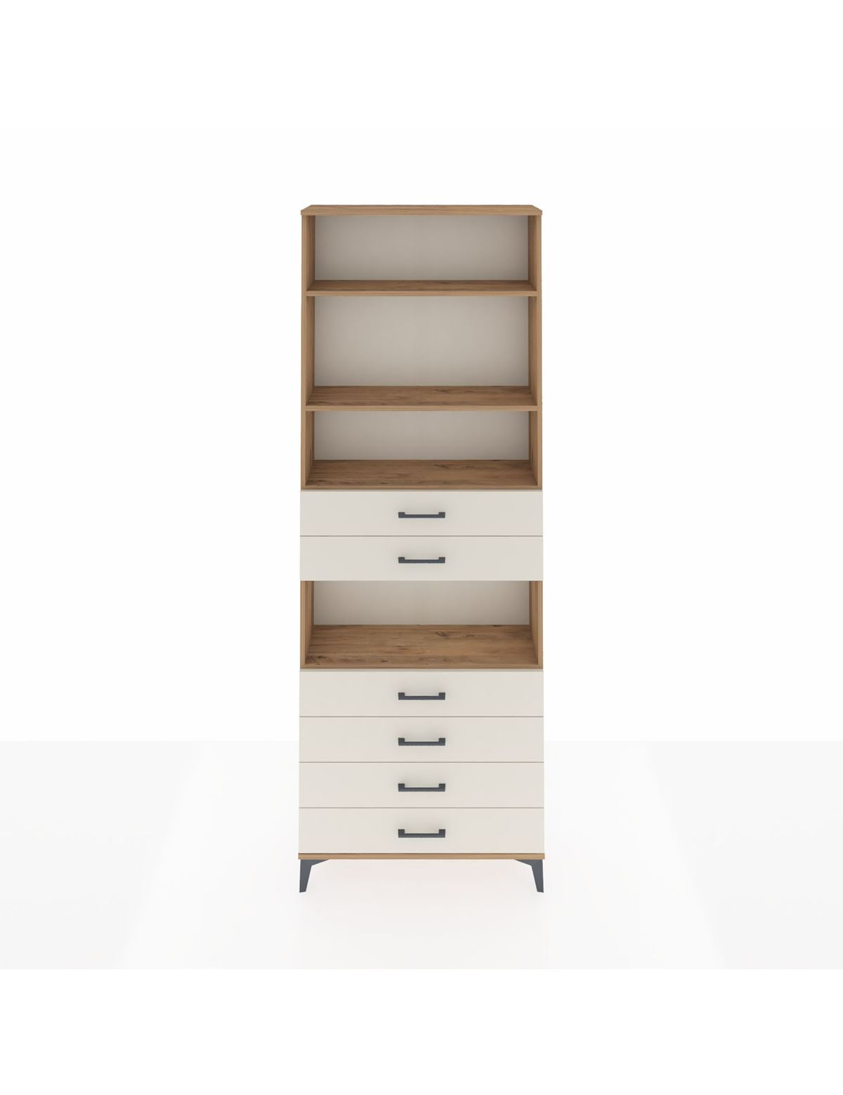 Arges Dolap 4 Raflı 6 Çekmeceli 88x30x243 Çam-Aytaşı