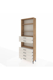 Arges Dolap 4 Raflı 6 Çekmeceli 88x30x243 Çam-Aytaşı