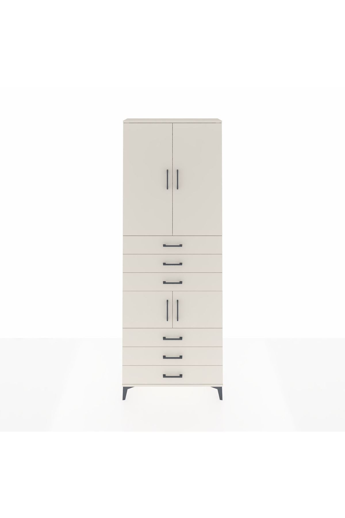 Arges Dolap 4 Raflı 6 Çekmeceli 4 Kapaklı 88x30x243 Aytaşı-Aytaşı