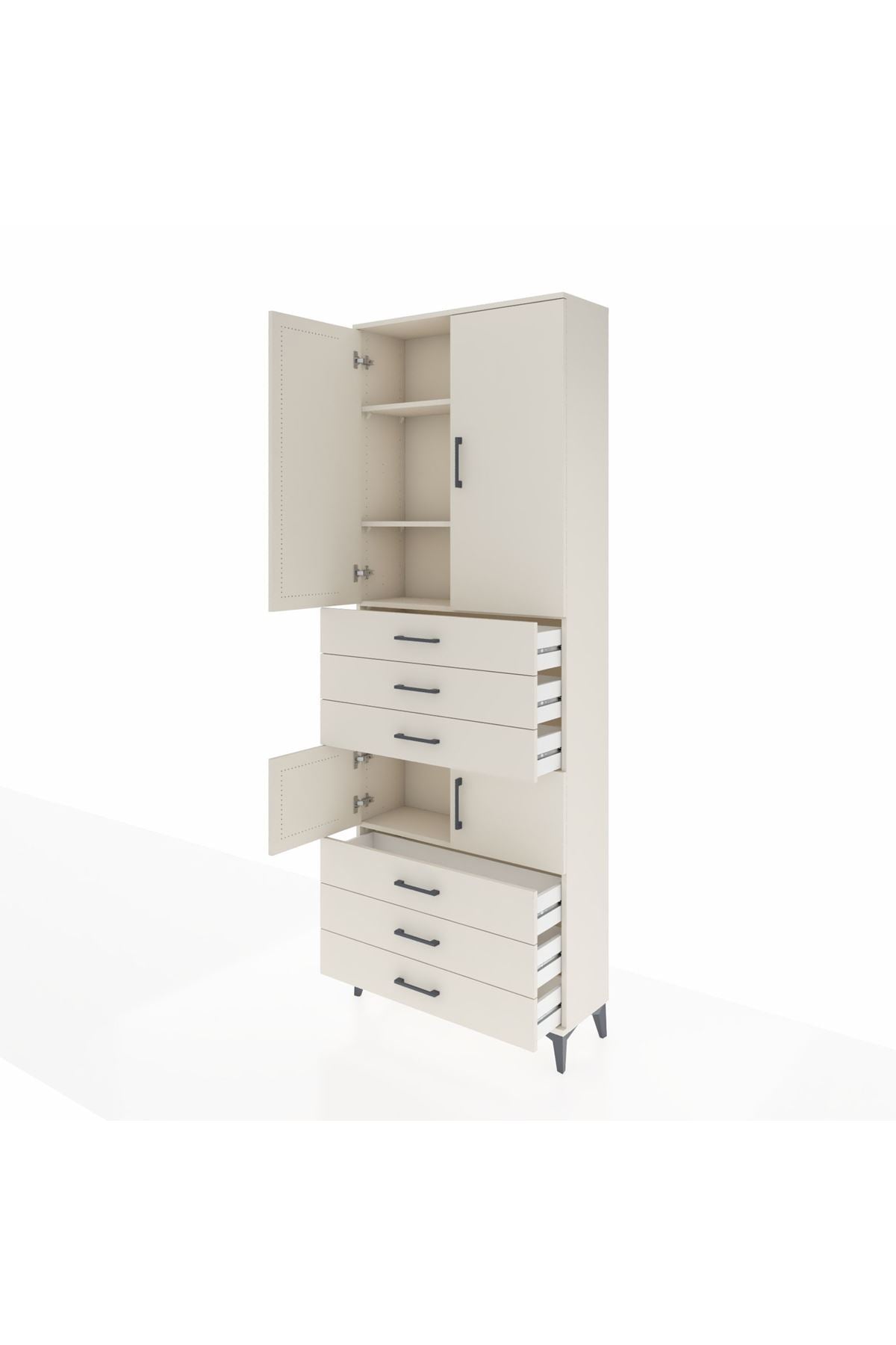 Arges Dolap 4 Raflı 6 Çekmeceli 4 Kapaklı 88x30x243 Aytaşı-Aytaşı