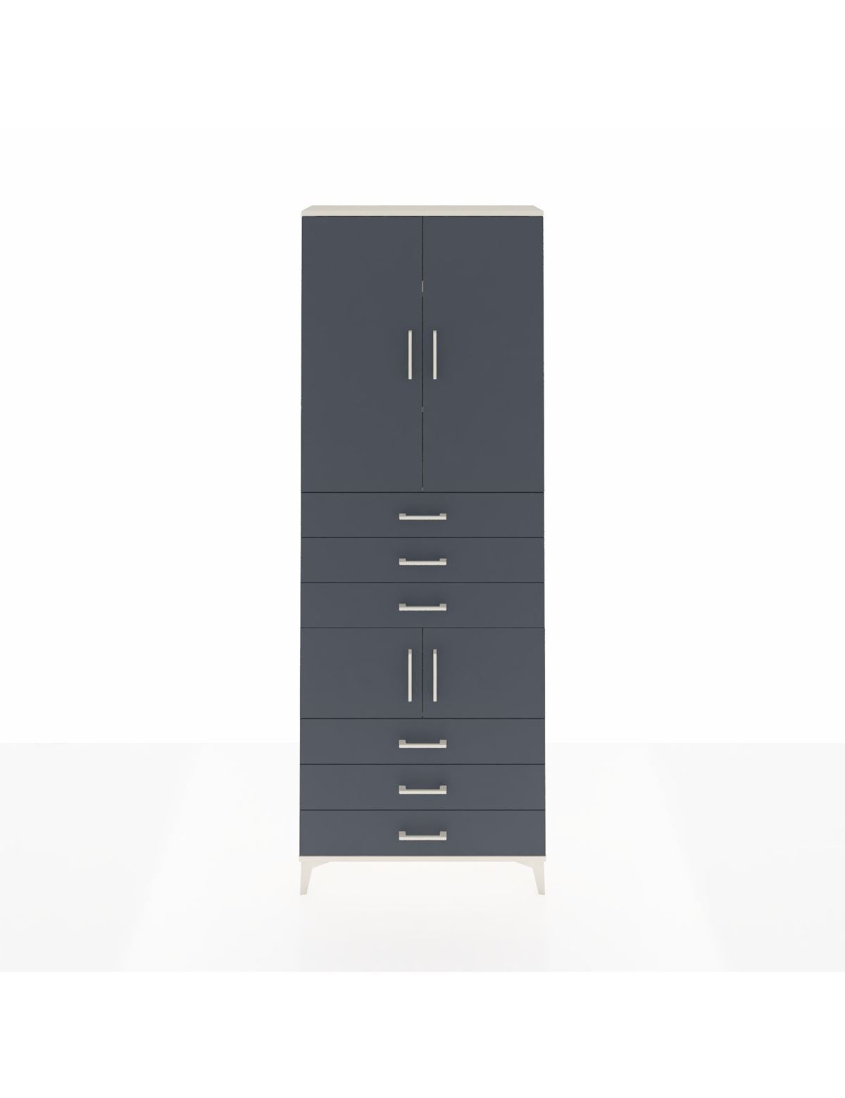 Arges Dolap 4 Raflı 6 Çekmeceli 4 Kapaklı 88x30x243 Aytaşı-Antrasit