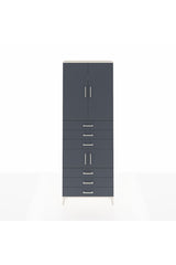 Arges Dolap 4 Raflı 6 Çekmeceli 4 Kapaklı 88x30x243