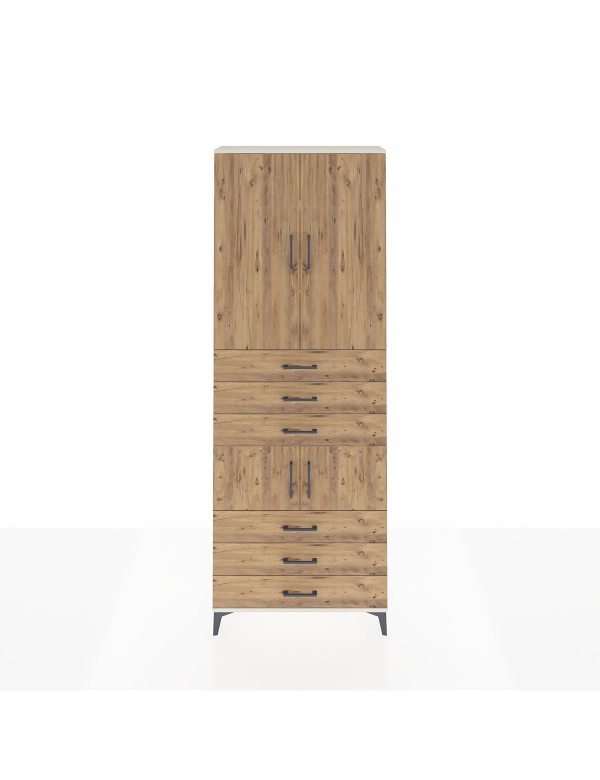 Arges Dolap 4 Raflı 6 Çekmeceli 4 Kapaklı 88x30x243 Aytaşı-Çam