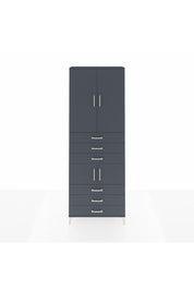 Arges Dolap 4 Raflı 6 Çekmeceli 4 Kapaklı 88x30x243 Antrasit-Antrasit