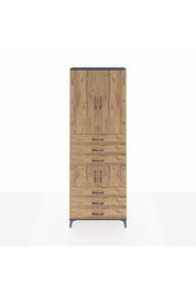 Arges Dolap 4 Raflı 6 Çekmeceli 4 Kapaklı 88x30x243 Antrasit-Çam