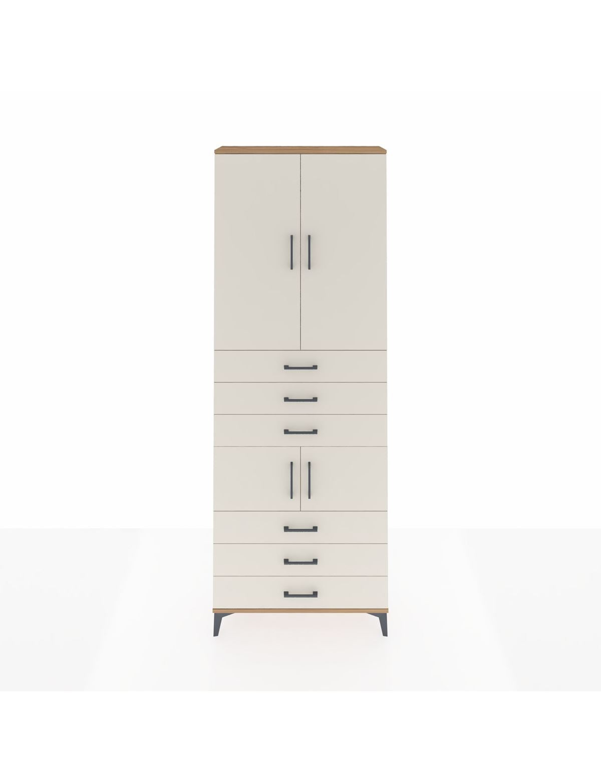 Arges Dolap 4 Raflı 6 Çekmeceli 4 Kapaklı 88x30x243 Çam-Aytaşı