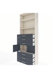 Arges Dolap 4 Raflı 6 Çekmeceli 2 Kapaklı 88x30x243 Aytaşı-Antrasit