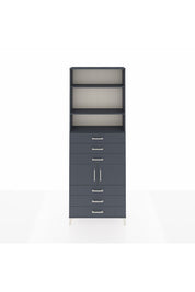 Arges Dolap 4 Raflı 6 Çekmeceli 2 Kapaklı 88x30x243 Antrasit-Antrasit