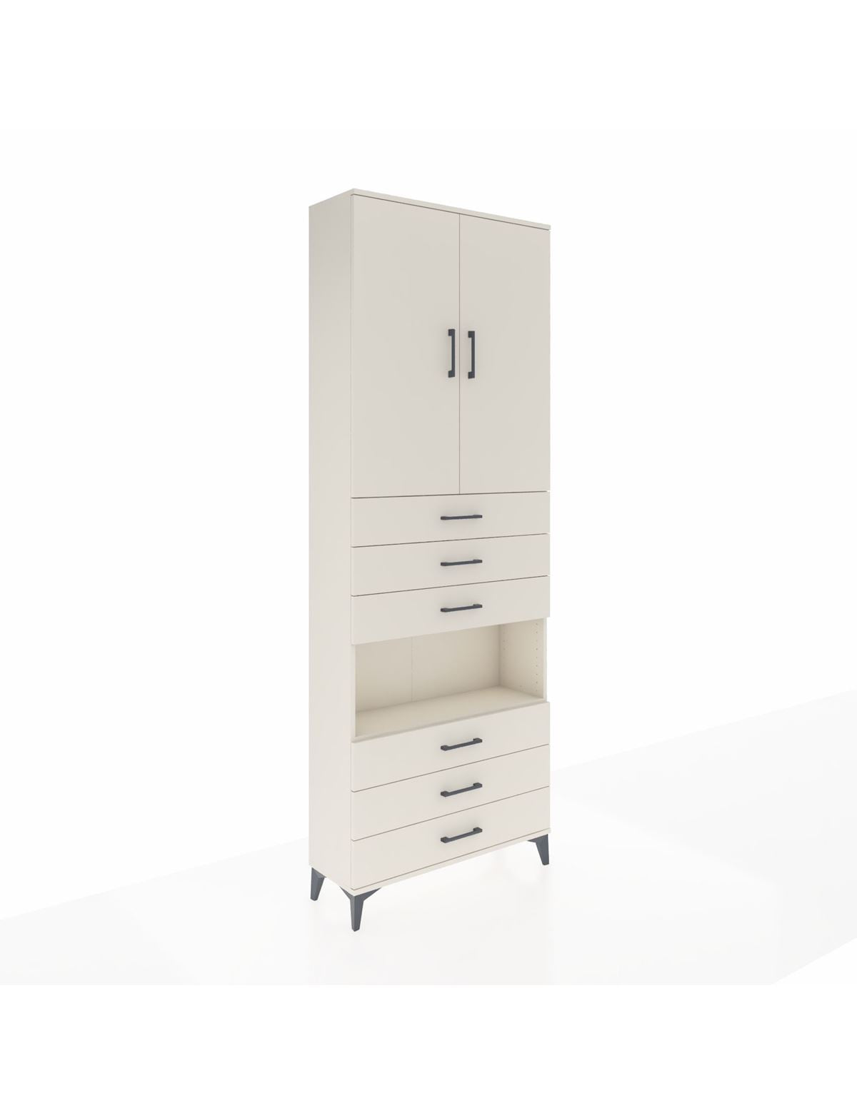 Arges Dolap 4 Raflı 6 Çekmeceli 2 Kapaklı 88x30x243 Aytaşı-Aytaşı