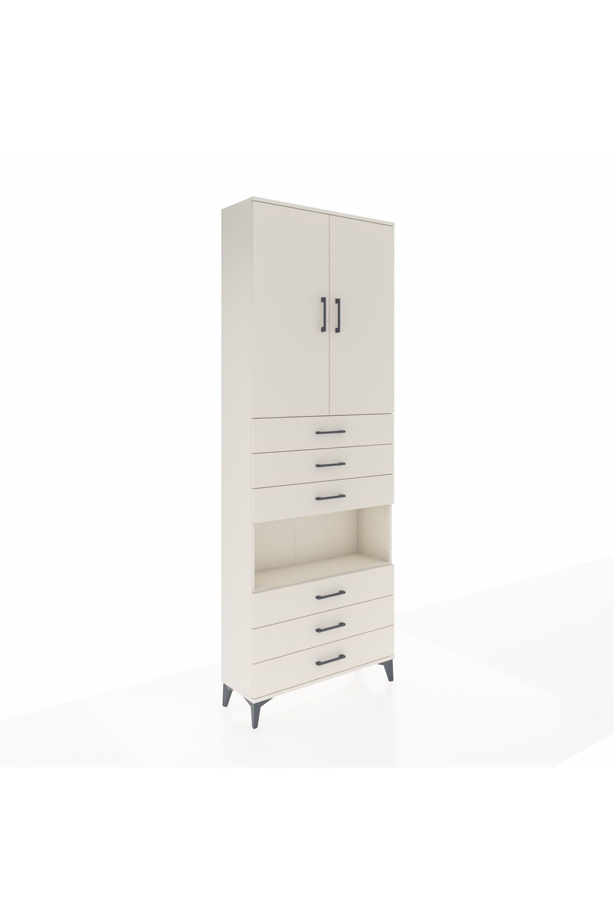 Arges Dolap 4 Raflı 6 Çekmeceli 2 Kapaklı 88x30x243 Aytaşı-Aytaşı