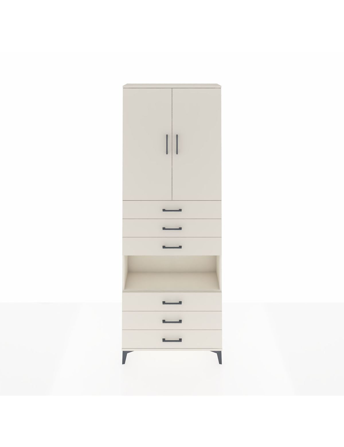 Arges Dolap 4 Raflı 6 Çekmeceli 2 Kapaklı 88x30x243 Aytaşı-Aytaşı