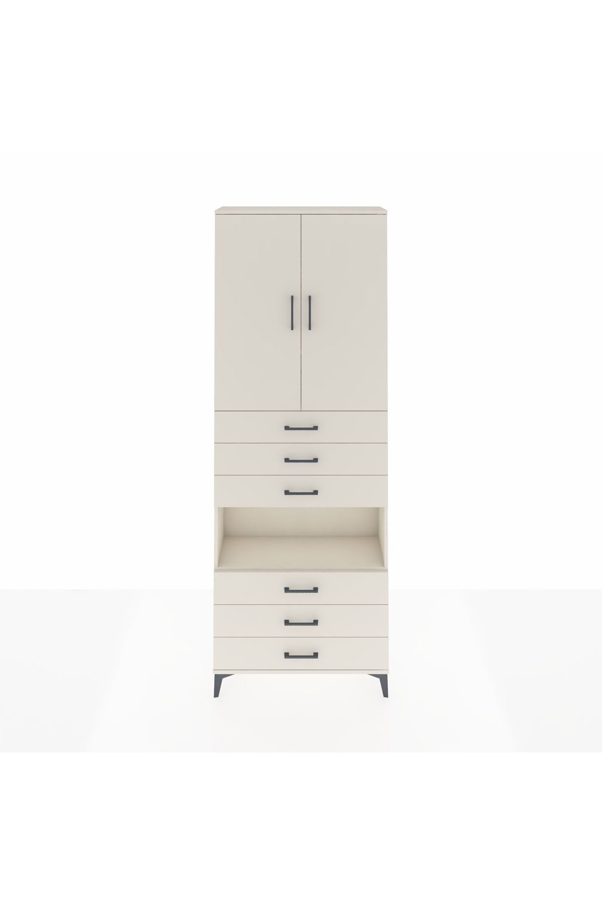 Arges Dolap 4 Raflı 6 Çekmeceli 2 Kapaklı 88x30x243 Aytaşı-Aytaşı