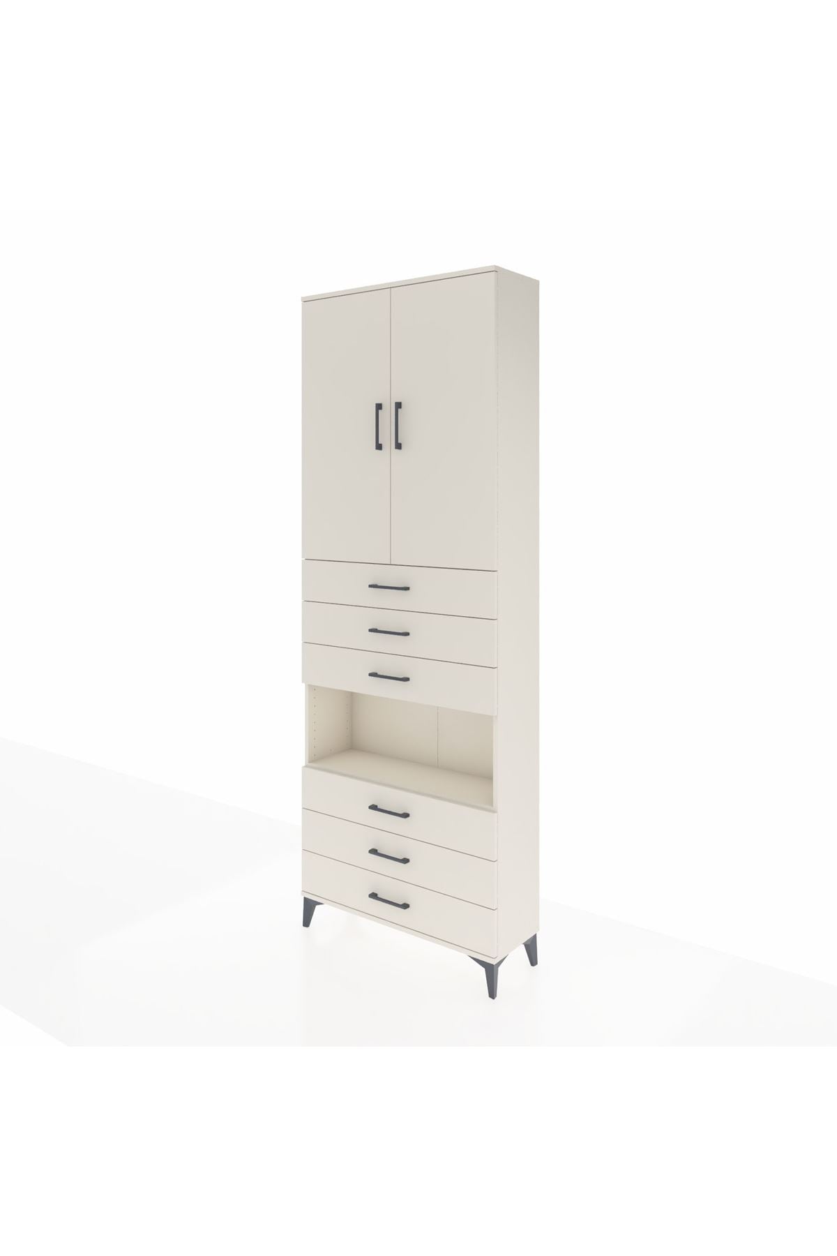 Arges Dolap 4 Raflı 6 Çekmeceli 2 Kapaklı 88x30x243 Aytaşı-Aytaşı