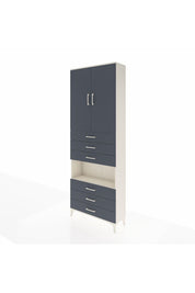 Arges Dolap 4 Raflı 6 Çekmeceli 2 Kapaklı 88x30x243 Aytaşı-Antrasit