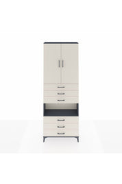 Arges Dolap 4 Raflı 6 Çekmeceli 2 Kapaklı 88x30x243 Antrasit-Aytaşı