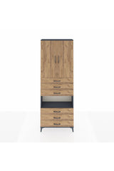 Arges Dolap 4 Raflı 6 Çekmeceli 2 Kapaklı 88x30x243