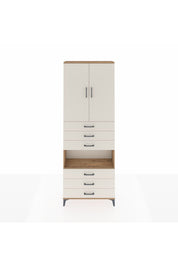 Arges Dolap 4 Raflı 6 Çekmeceli 2 Kapaklı 88x30x243 Çam-Aytaşı