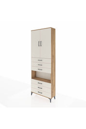 Arges Dolap 4 Raflı 6 Çekmeceli 2 Kapaklı 88x30x243 Çam-Aytaşı
