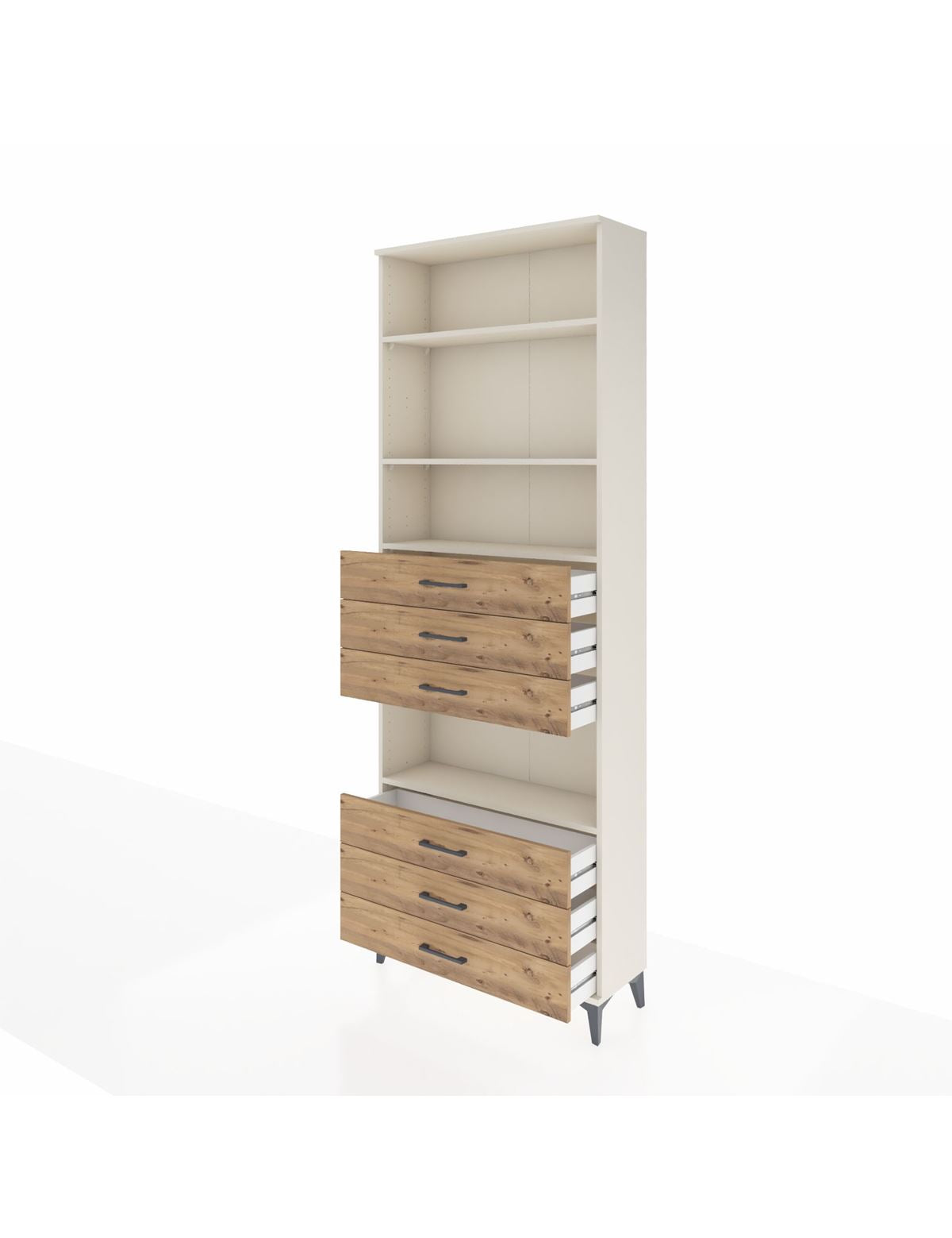 Arges Dolap 4 Raflı 6 Çekmeceli 88x30x243 - S33M222V3A
