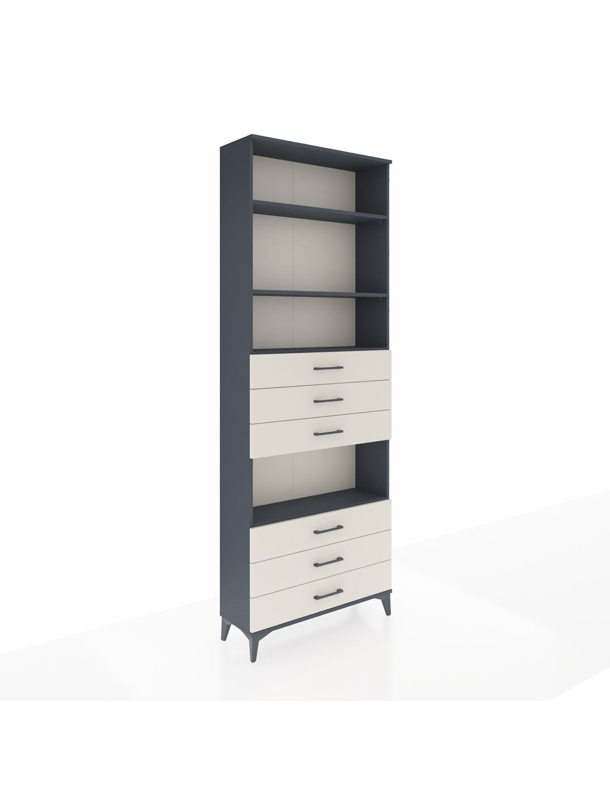 Arges Dolap 4 Raflı 6 Çekmeceli 88x30x243 Antrasit-Aytaşı