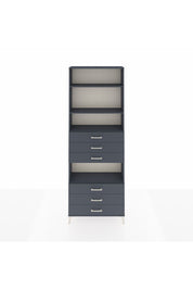 Arges Dolap 4 Raflı 6 Çekmeceli 88x30x243 Antrasit-Antrasit