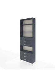 Arges Dolap 4 Raflı 6 Çekmeceli 88x30x243 Antrasit-Antrasit