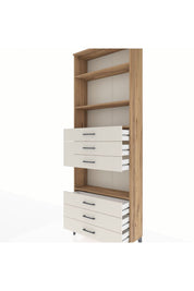 Arges Dolap 4 Raflı 6 Çekmeceli 88x30x243 Çam-Aytaşı