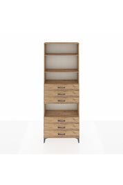 Arges Dolap 4 Raflı 6 Çekmeceli 88x30x243 Çam-Çam