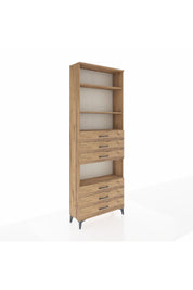 Arges Dolap 4 Raflı 6 Çekmeceli 88x30x243 Çam-Çam