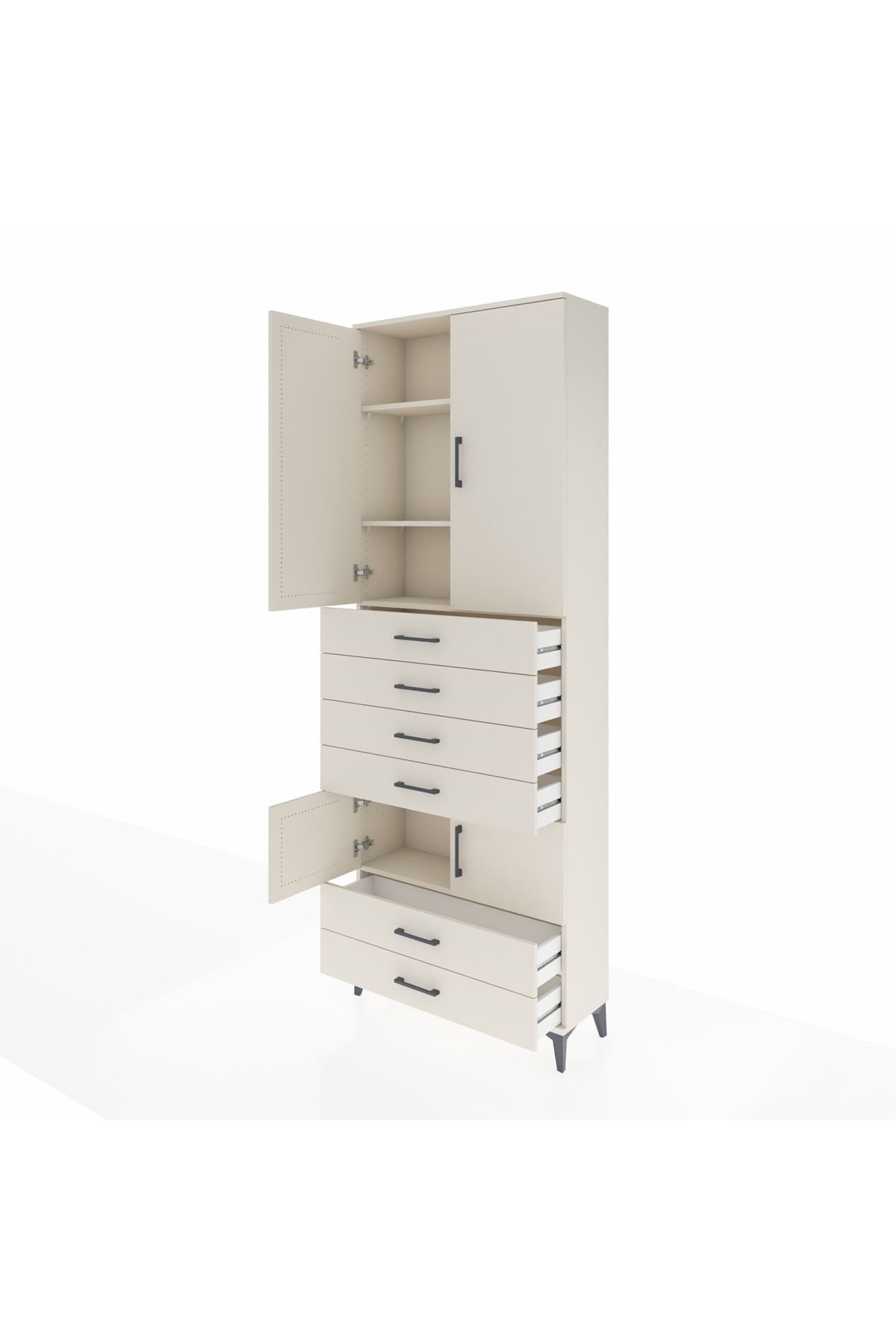 Arges Dolap 4 Raflı 6 Çekmeceli 4 Kapaklı 88x30x243 Aytaşı-Aytaşı