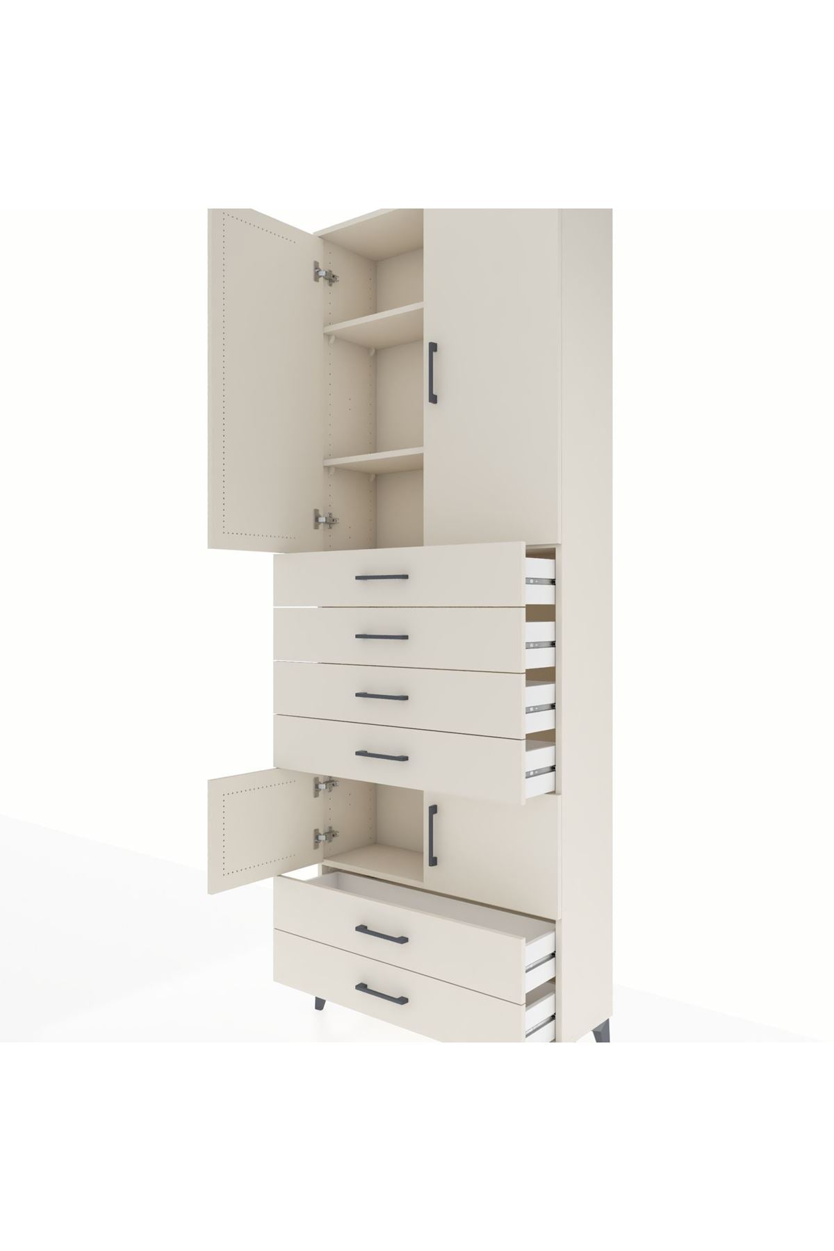 Arges Dolap 4 Raflı 6 Çekmeceli 4 Kapaklı 88x30x243 Aytaşı-Aytaşı