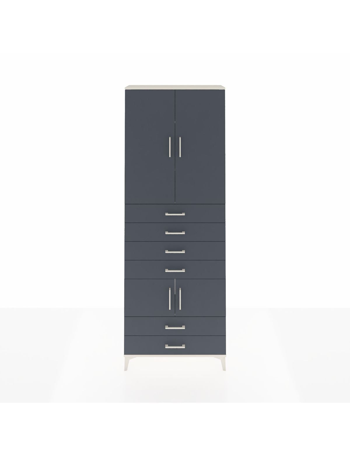 Arges Dolap 4 Raflı 6 Çekmeceli 4 Kapaklı 88x30x243 Aytaşı-Antrasit