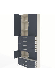 Arges Dolap 4 Raflı 6 Çekmeceli 4 Kapaklı 88x30x243 Aytaşı-Antrasit