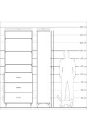 Arges Dolap 4 Raflı 3 Çekmeceli 88x30x243 Aytaşı-Aytaşı