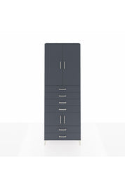 Arges Dolap 4 Raflı 6 Çekmeceli 4 Kapaklı 88x30x243 Antrasit-Antrasit