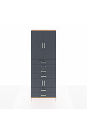 Arges Dolap 4 Raflı 6 Çekmeceli 4 Kapaklı 88x30x243 Çam-Antrasit