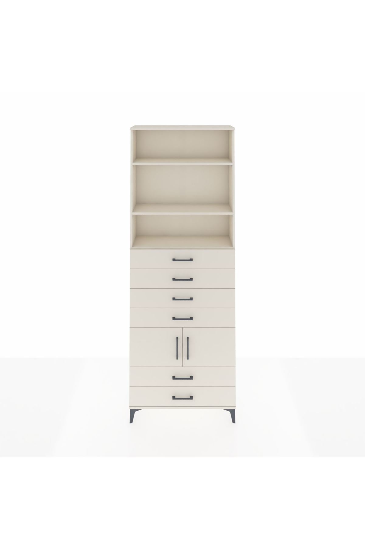 Arges Dolap 4 Raflı 6 Çekmeceli 2 Kapaklı 88x30x243 Aytaşı-Aytaşı