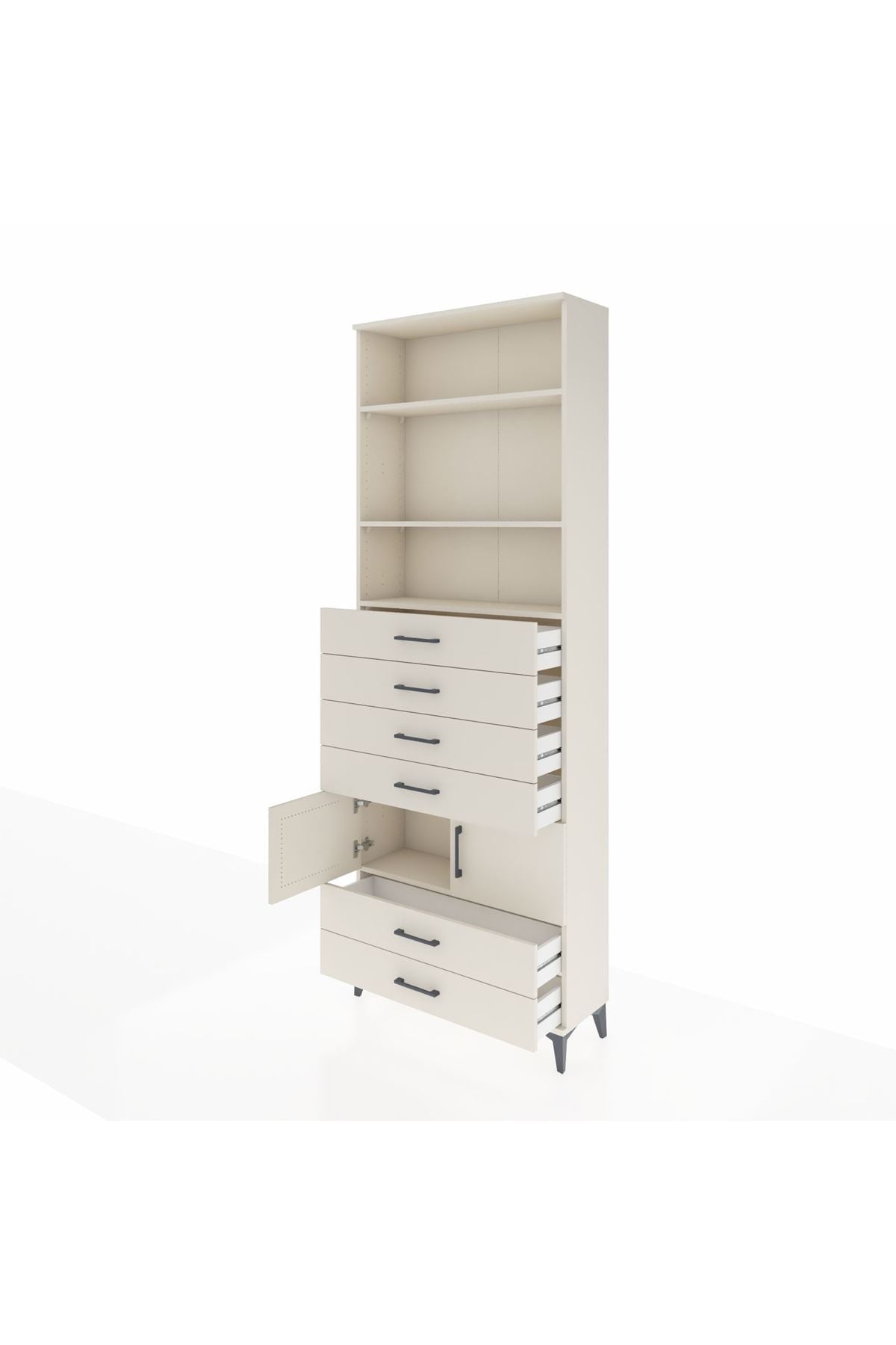 Arges Dolap 4 Raflı 6 Çekmeceli 2 Kapaklı 88x30x243 Aytaşı-Aytaşı