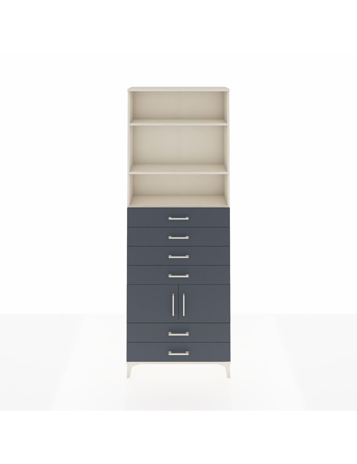 Arges Dolap 4 Raflı 6 Çekmeceli 2 Kapaklı 88x30x243 Aytaşı-Antrasit