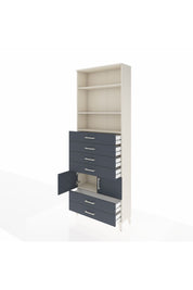 Arges Dolap 4 Raflı 6 Çekmeceli 2 Kapaklı 88x30x243 Aytaşı-Antrasit