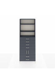 Arges Dolap 4 Raflı 6 Çekmeceli 2 Kapaklı 88x30x243 Antrasit-Antrasit