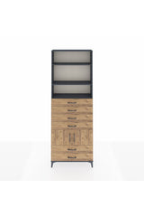 Arges Dolap 4 Raflı 6 Çekmeceli 2 Kapaklı 88x30x243