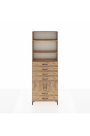 Arges Dolap 4 Raflı 6 Çekmeceli 2 Kapaklı 88x30x243 Çam-Çam